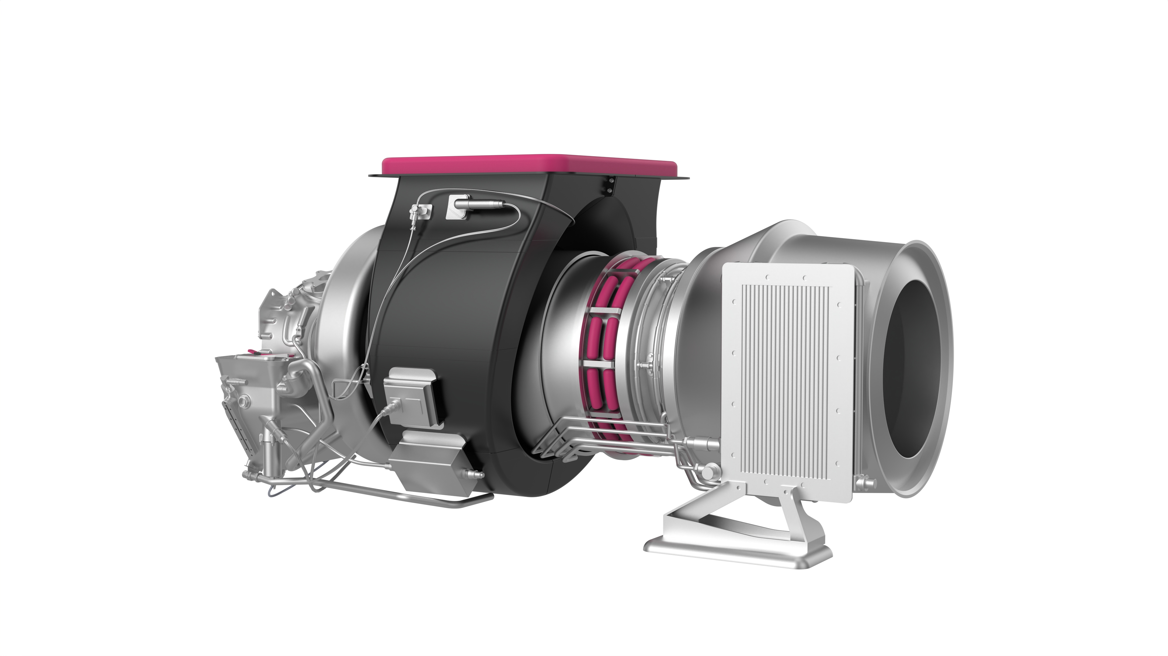 Pratt & Whitney PW980 auxiliary power unit used on Airbus A380, showing large-scale turbine components and design